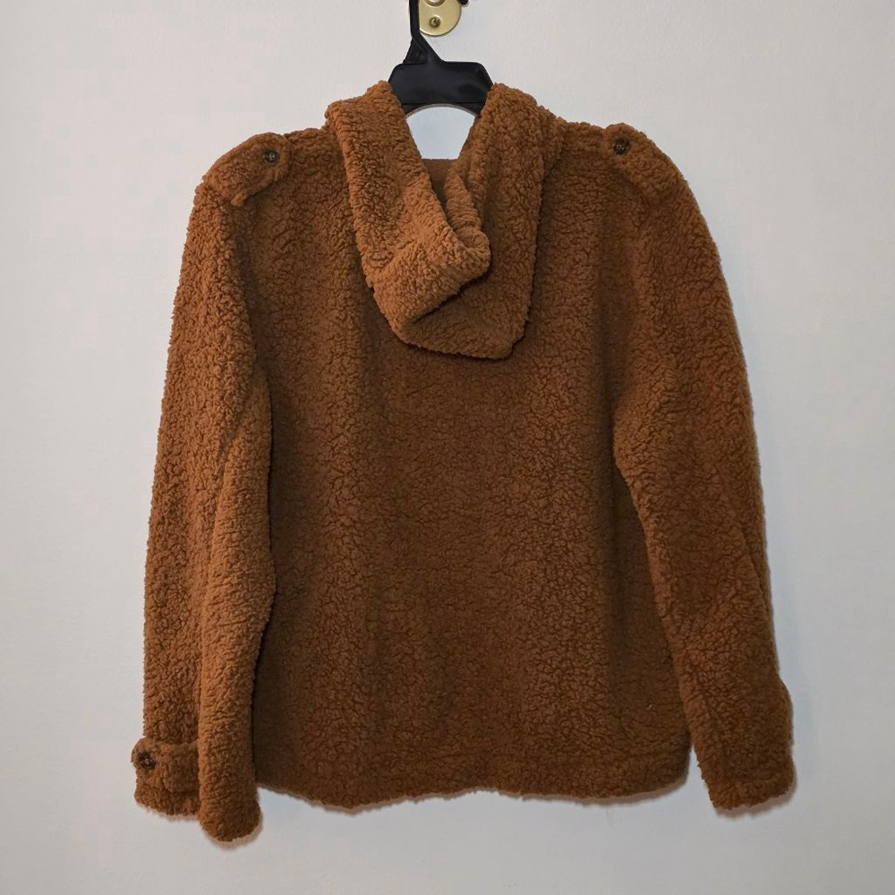 Women's Perch by Blu-Pepper Brown Teddy Jacket 1X - Picture 4 of 7